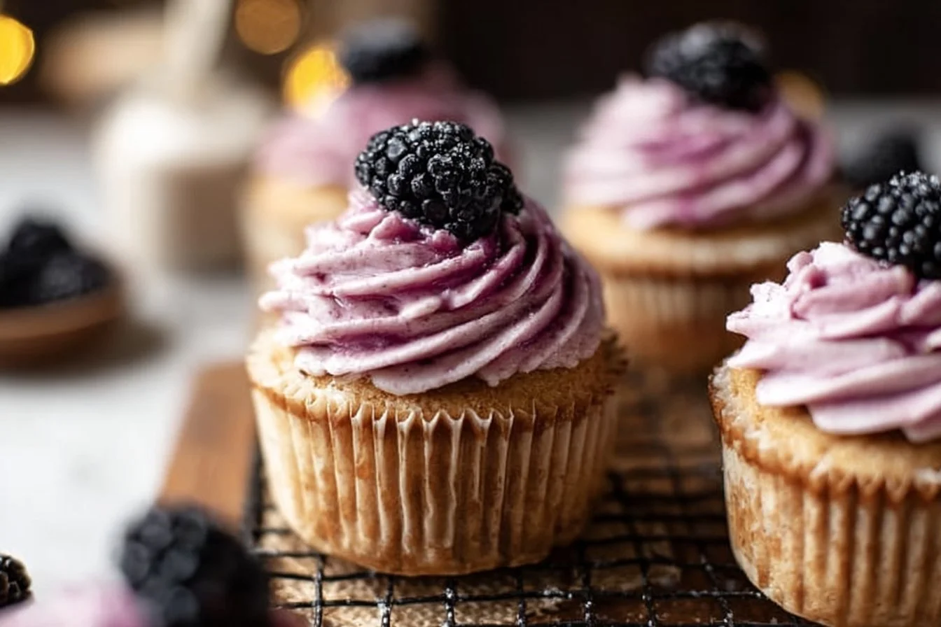 Earl Grey Blackberry Cupcakes