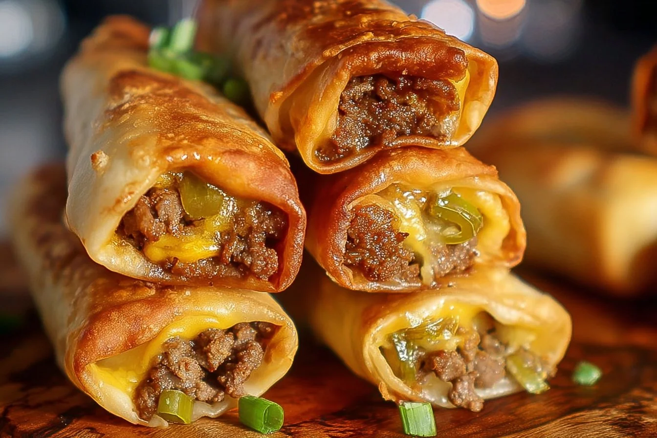 Easy Air Fryer Cheeseburger Egg Rolls