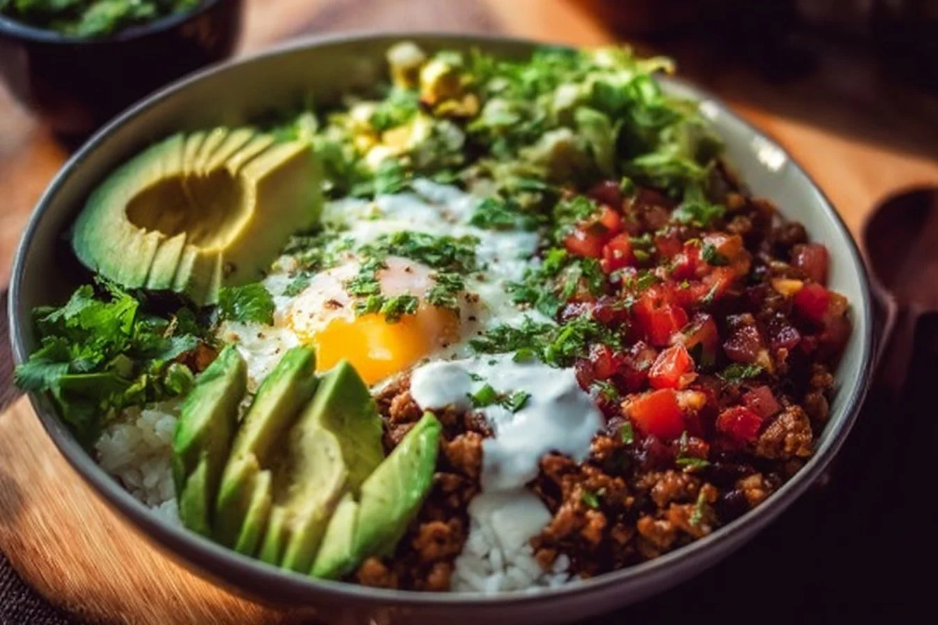 Easy Low Carb Burrito Bowl - 25min Breakfast Protein-Packed