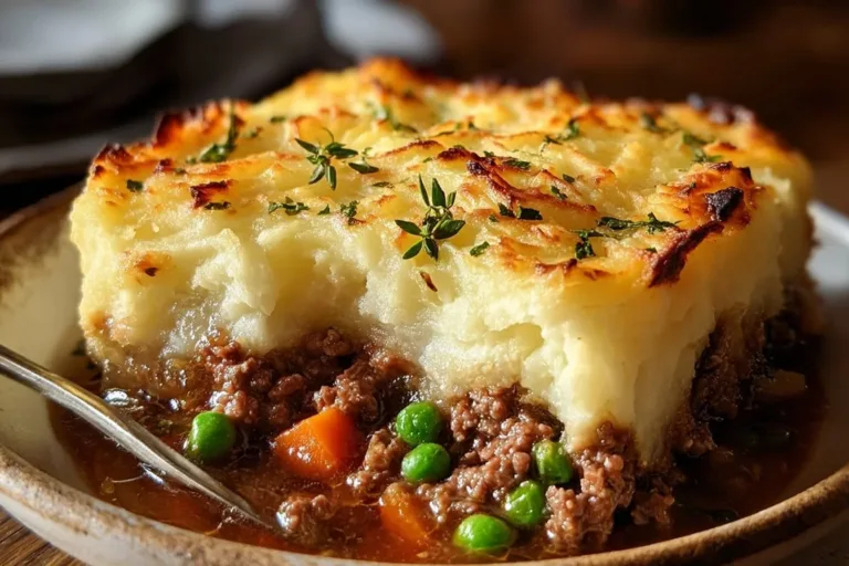 Delicious easy Shepherd's Pie casserole baked to perfection