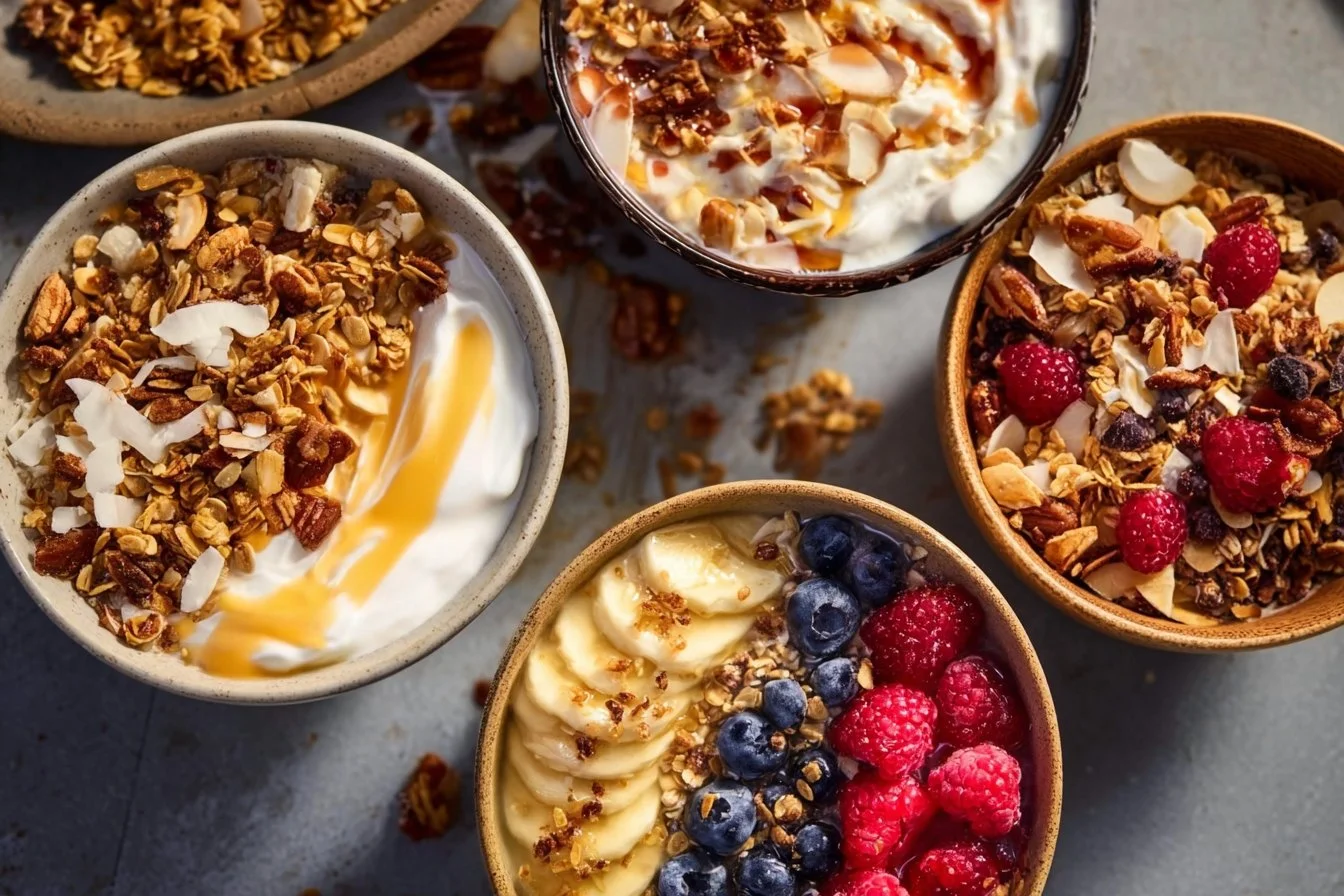 Easy Yogurt Granola Bowls (4 Ways!)