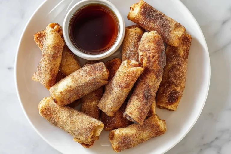 Delicious French Toast Roll-Ups served with syrup on a plate.