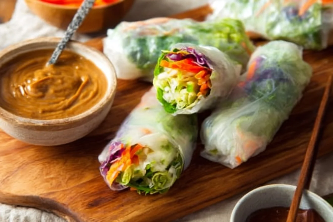 Fresh Spring Rolls with Peanut Sauce