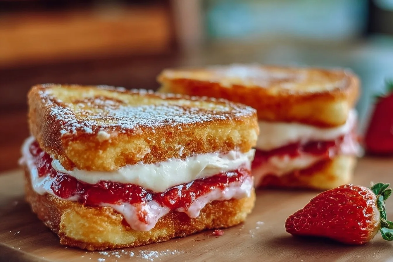 Fried Strawberry Cheesecake Sandwiches