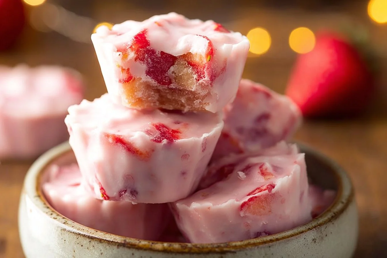 Frozen Strawberry Yogurt Bites