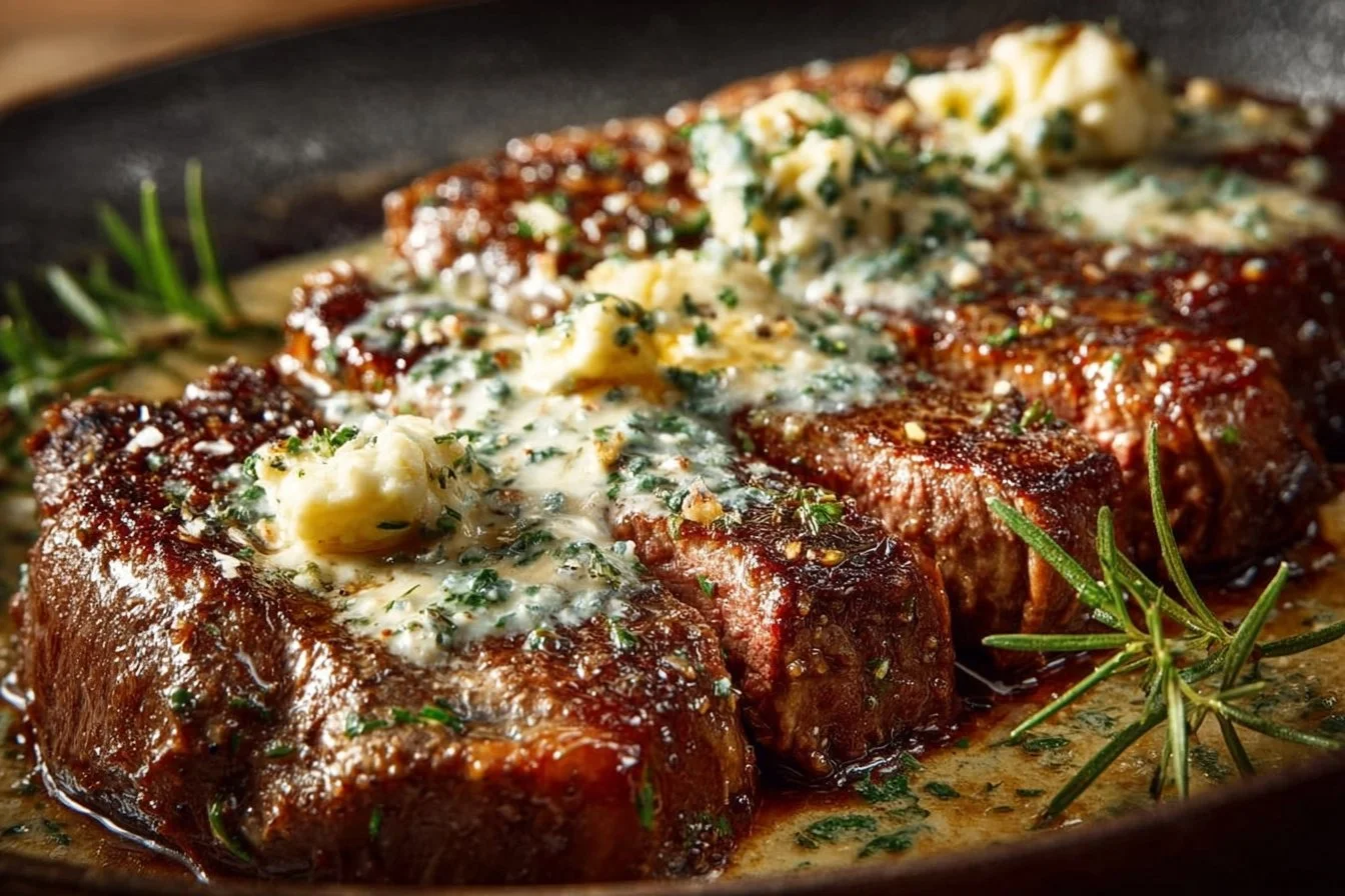 Garlic Butter Steak With Parmesan Cream Sauce