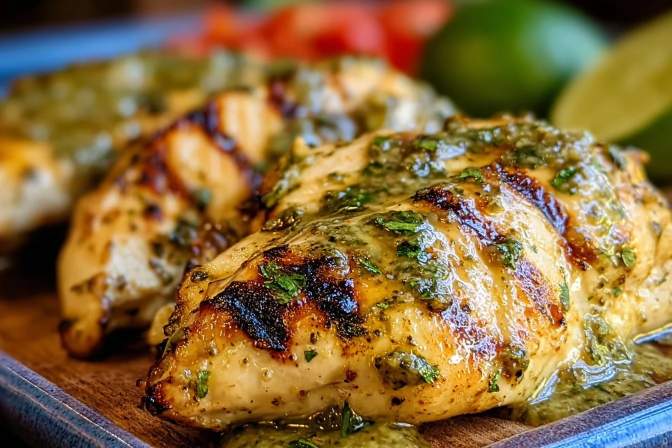 Grilled Salsa Verde Pepper Jack Chicken