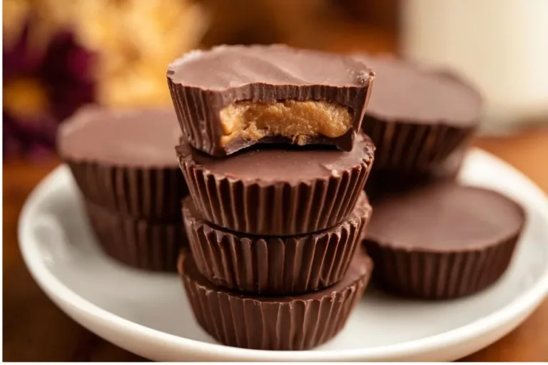 Delicious homemade Reese's Peanut Butter Cups on a table