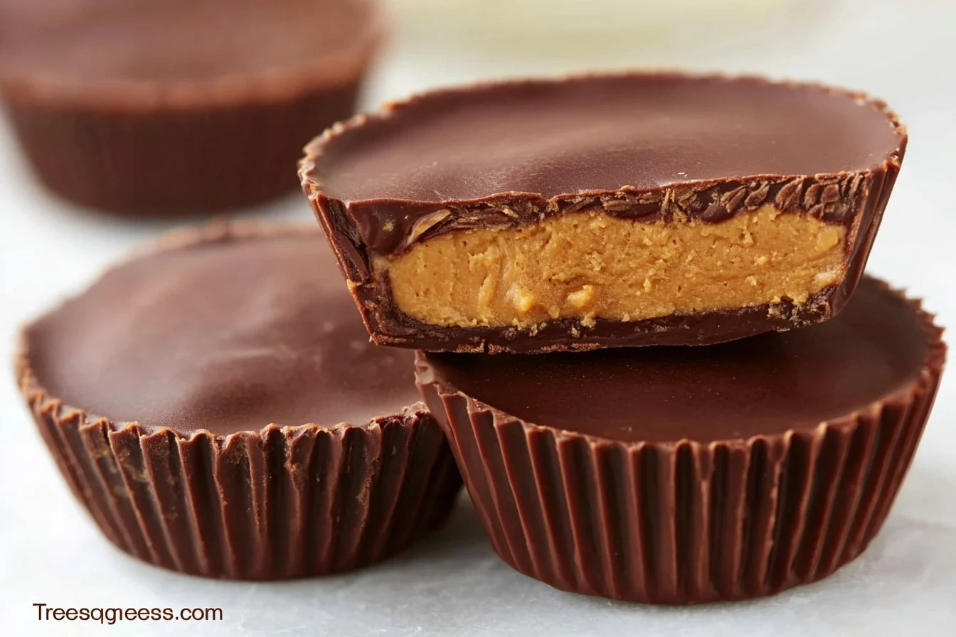 Homemade Reese's Peanut Butter Cups with chocolate and peanut butter filling