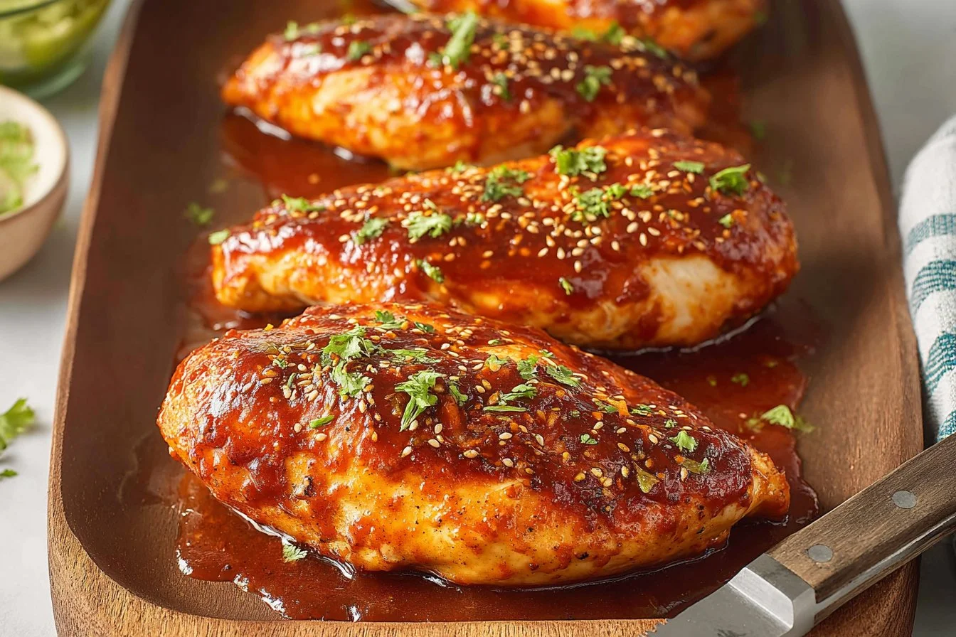 Honey Sriracha Baked Chicken Breasts