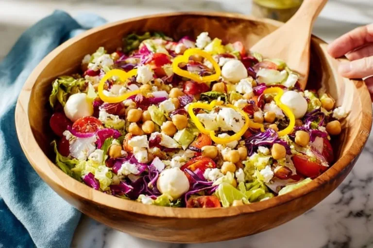 Delicious Italian Chopped Salad with fresh vegetables and vibrant dressing