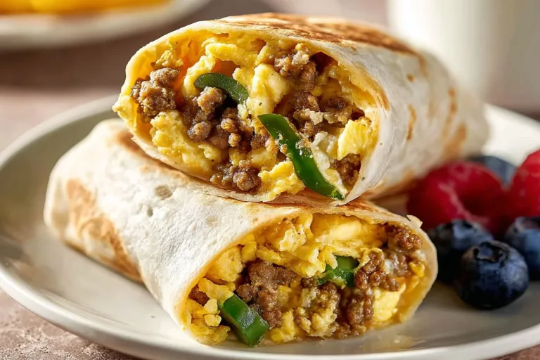 Meal prep breakfast burritos ready for the week, filled with eggs and veggies.