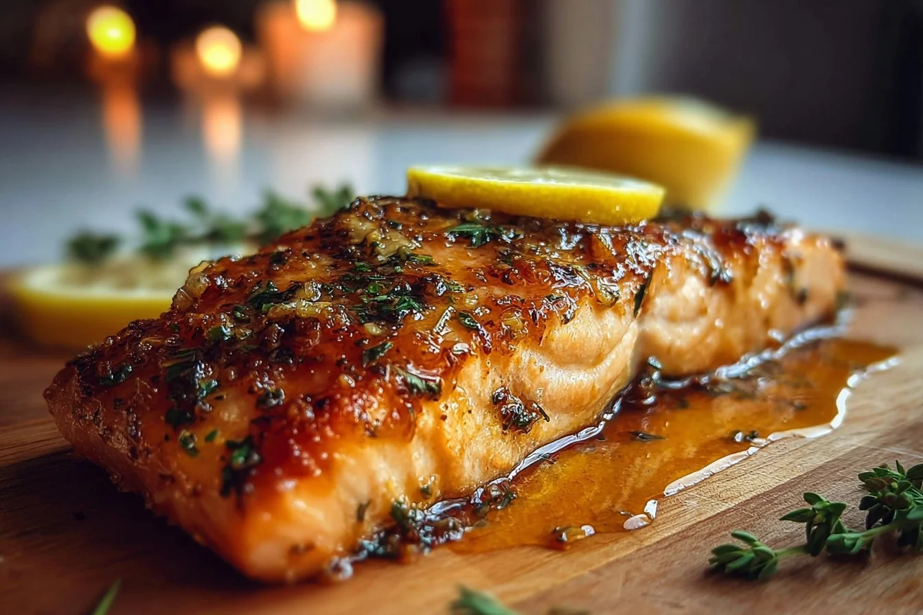 Melt-in-Mouth Honey Garlic Butter Baked Salmon