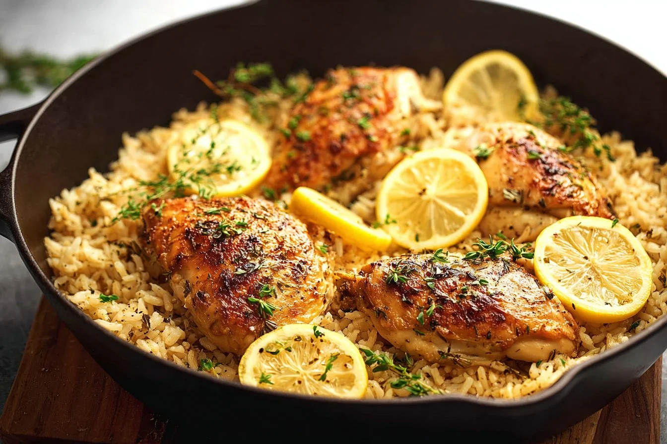 One Pot Lemon Herb Chicken and Rice