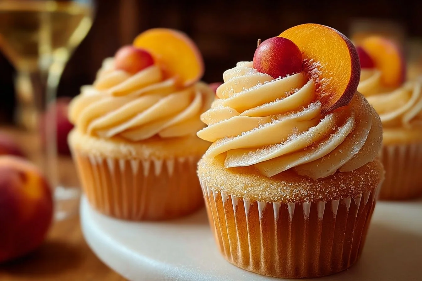 Peach Bellini Cupcakes