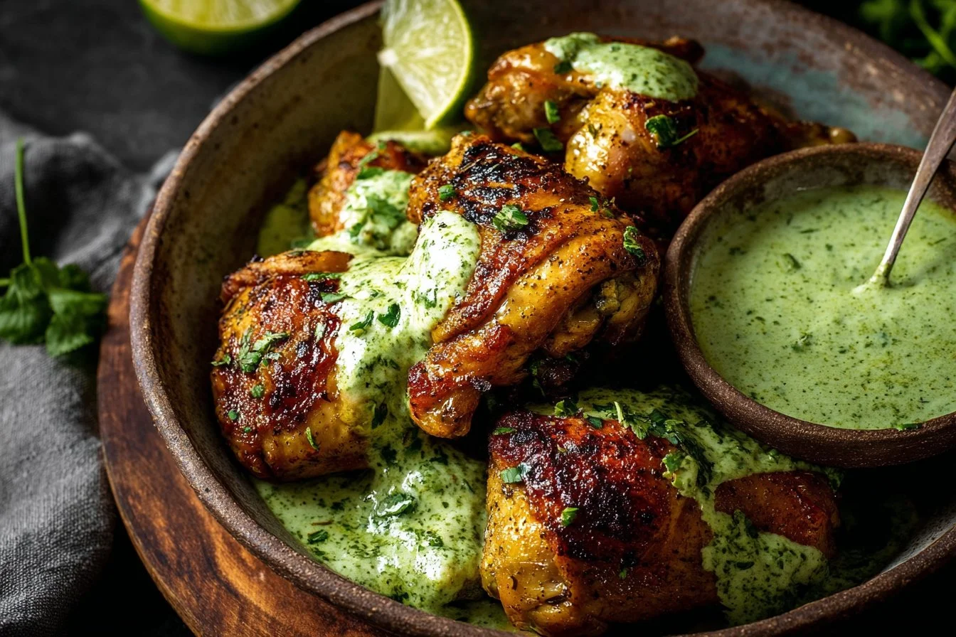 Peruvian Chicken with Creamy Green Sauce