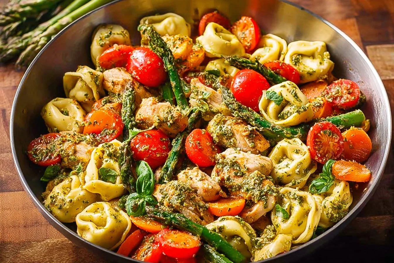 Pesto Chicken Tortellini and Veggies