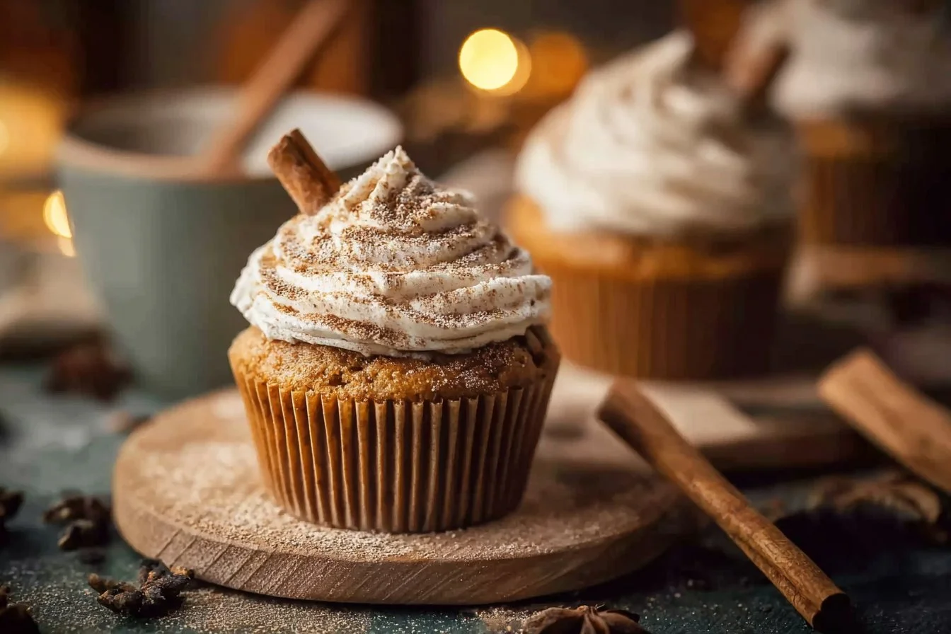 Pumpkin Chai Cupcakes with Frosting