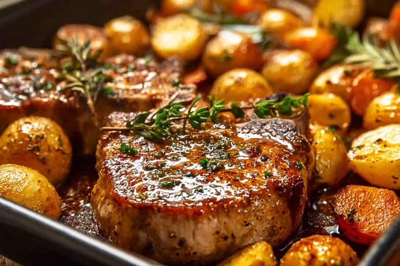 Sheet Pan Pork Chops and Potatoes