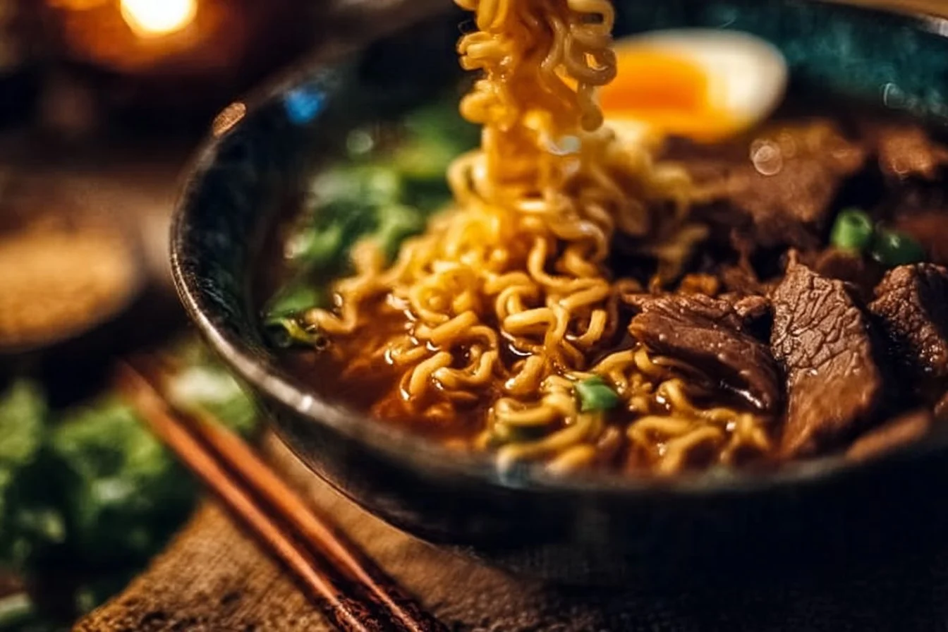Slow Cooker Beef Ramen Noodles