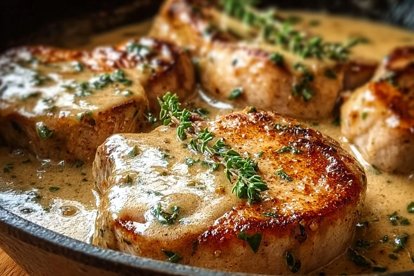 Smothered Boneless Pork Chops