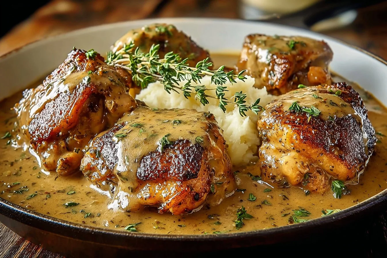 Smothered Chicken Thighs Gravy