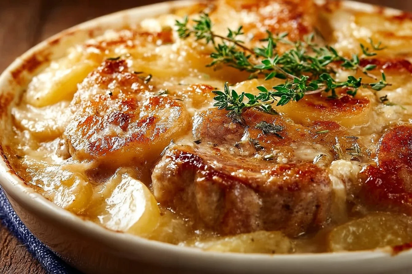 Smothered Pork Chop Scalloped Potato Casserole