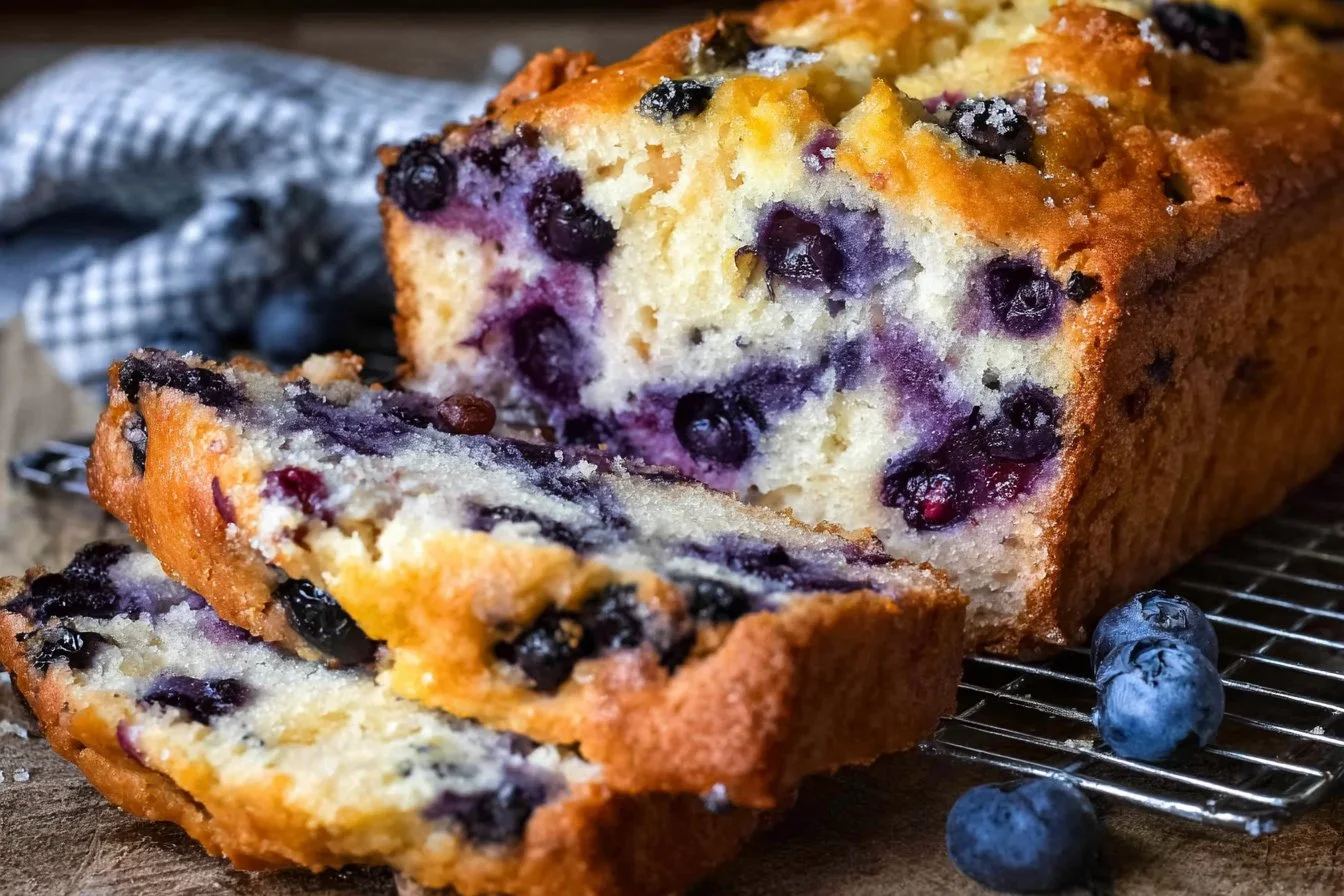 Sourdough Discard Blueberry and Lemon Quick Bread