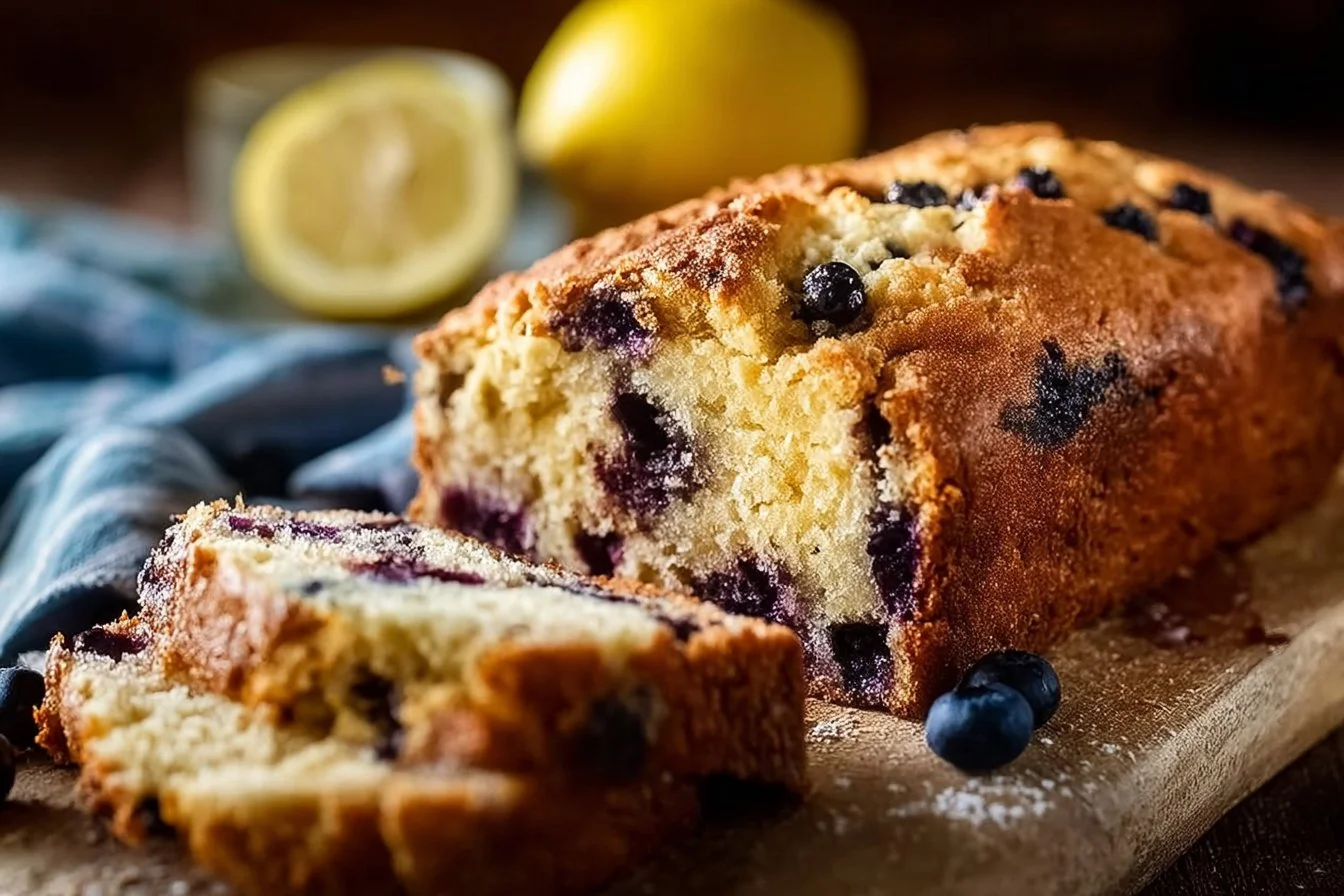 Sourdough Discard Lemon Blueberry Quick Bread