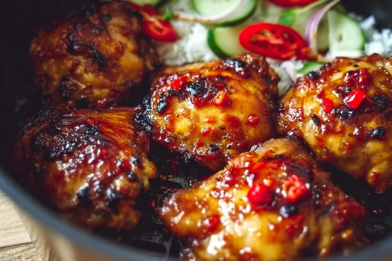 Sticky Sweet Chili Chicken Thighs in Air Fryer