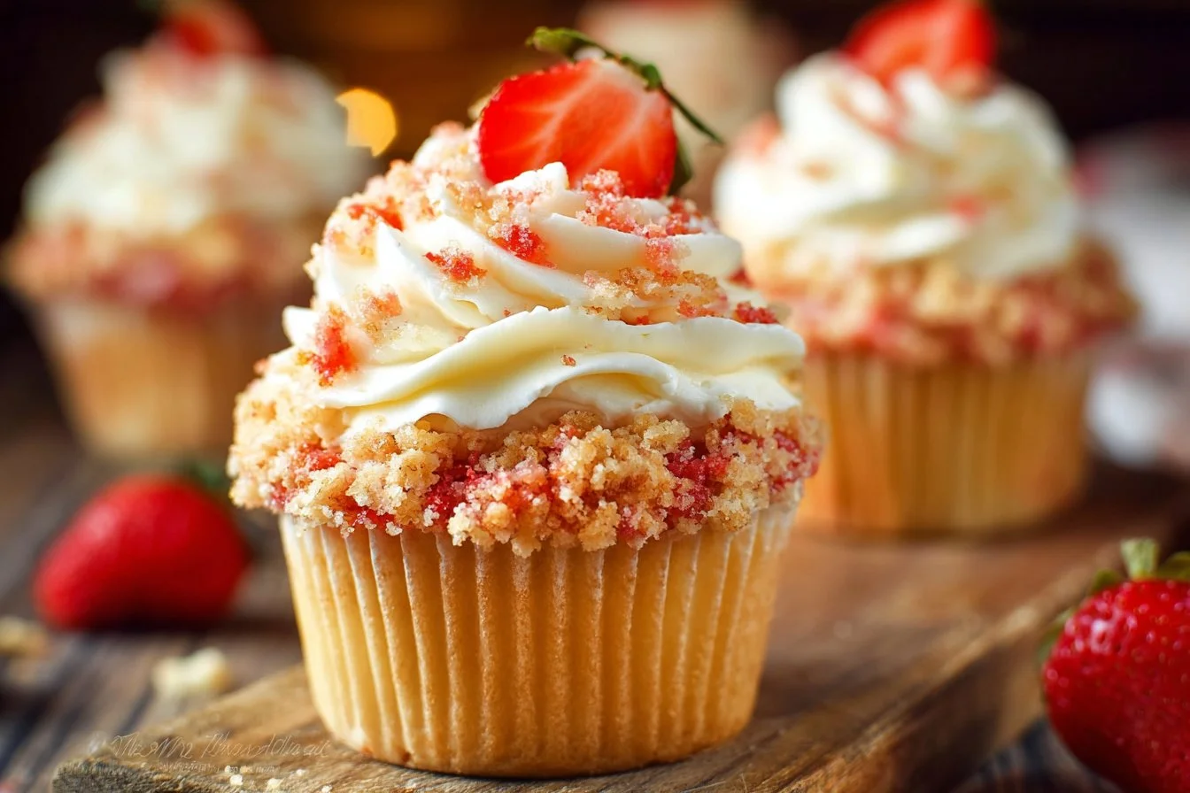 Strawberry Crunch Cupcakes
