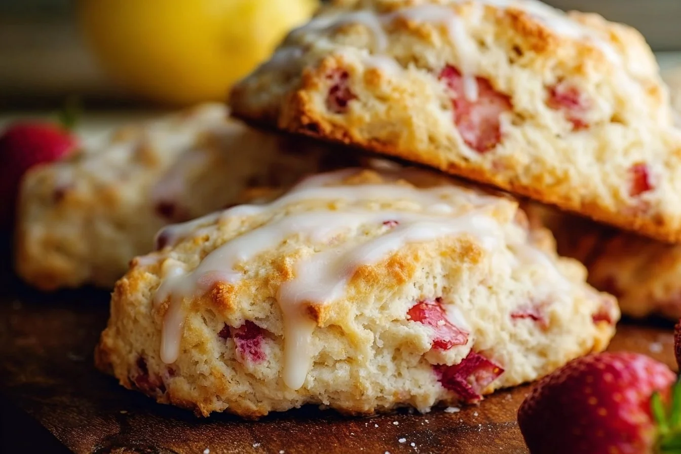 Strawberry Lemon Cream Scones