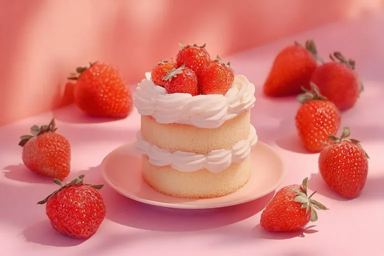 Delicious Strawberry Shortcake Dessert with fresh strawberries and whipped cream