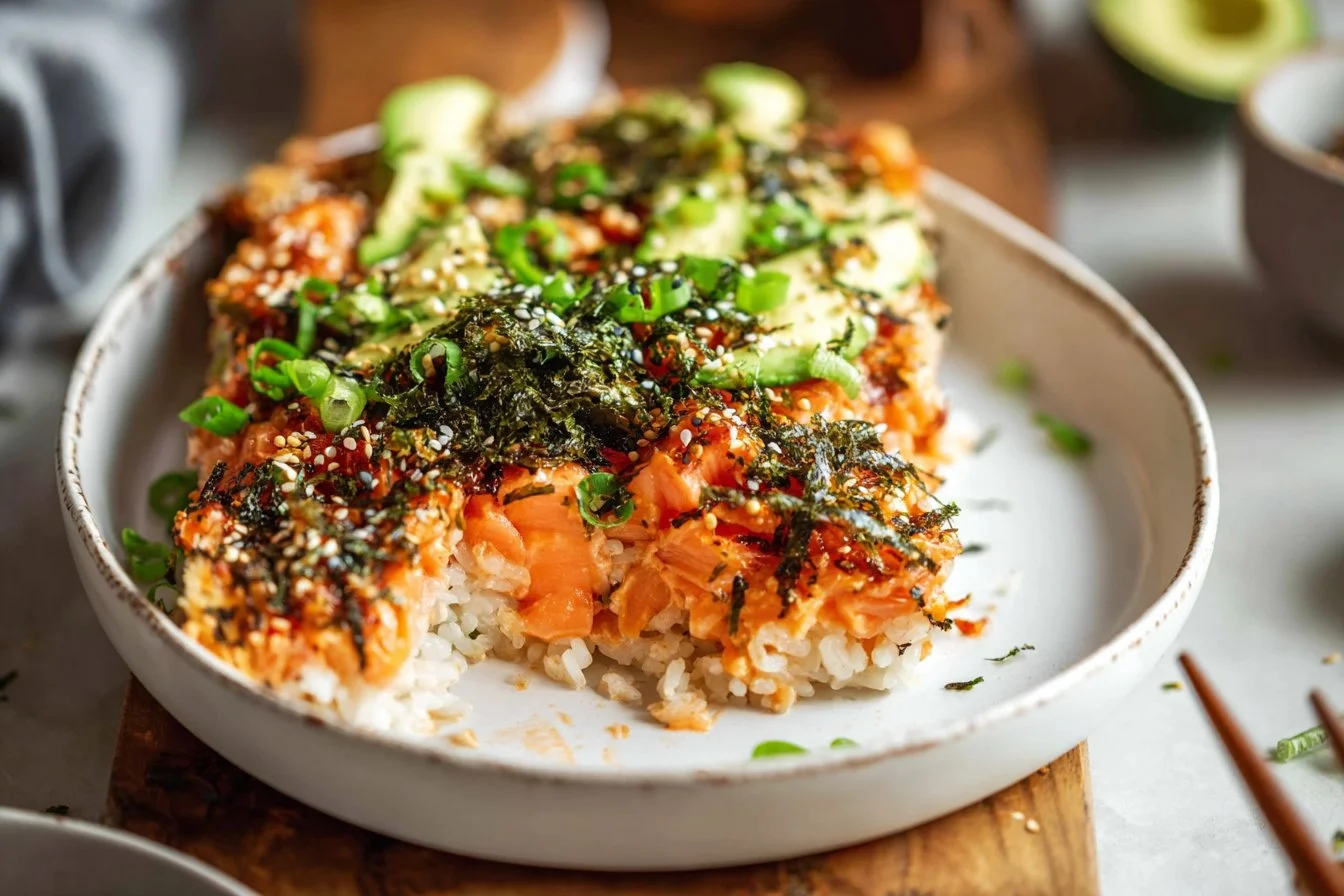 Sushi Bake with Salmon