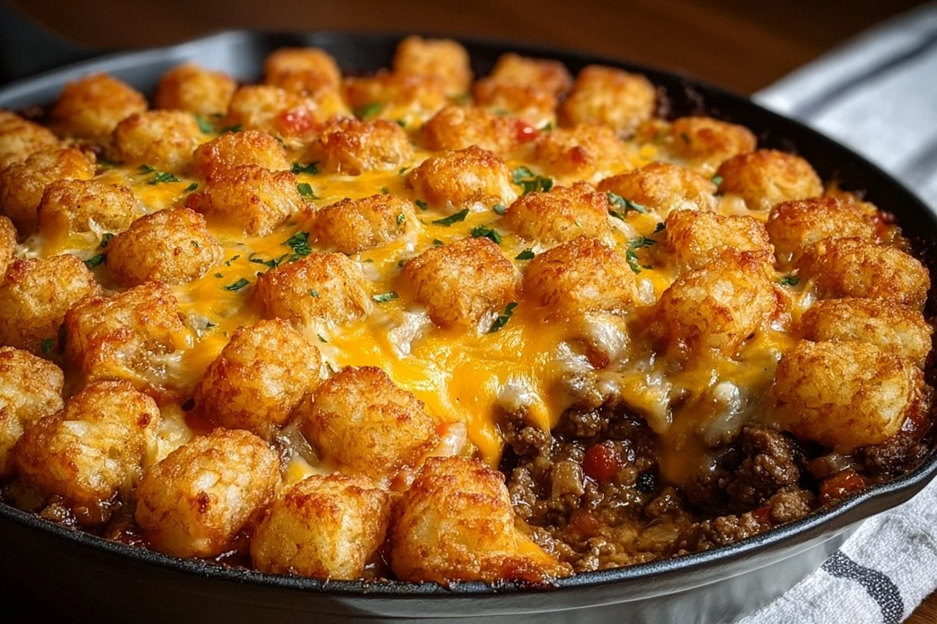 Tater Tot Casserole with Ground Beef