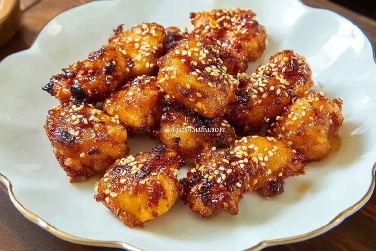 Air Fryer Teriyaki Chicken dish garnished with sesame seeds and green onions