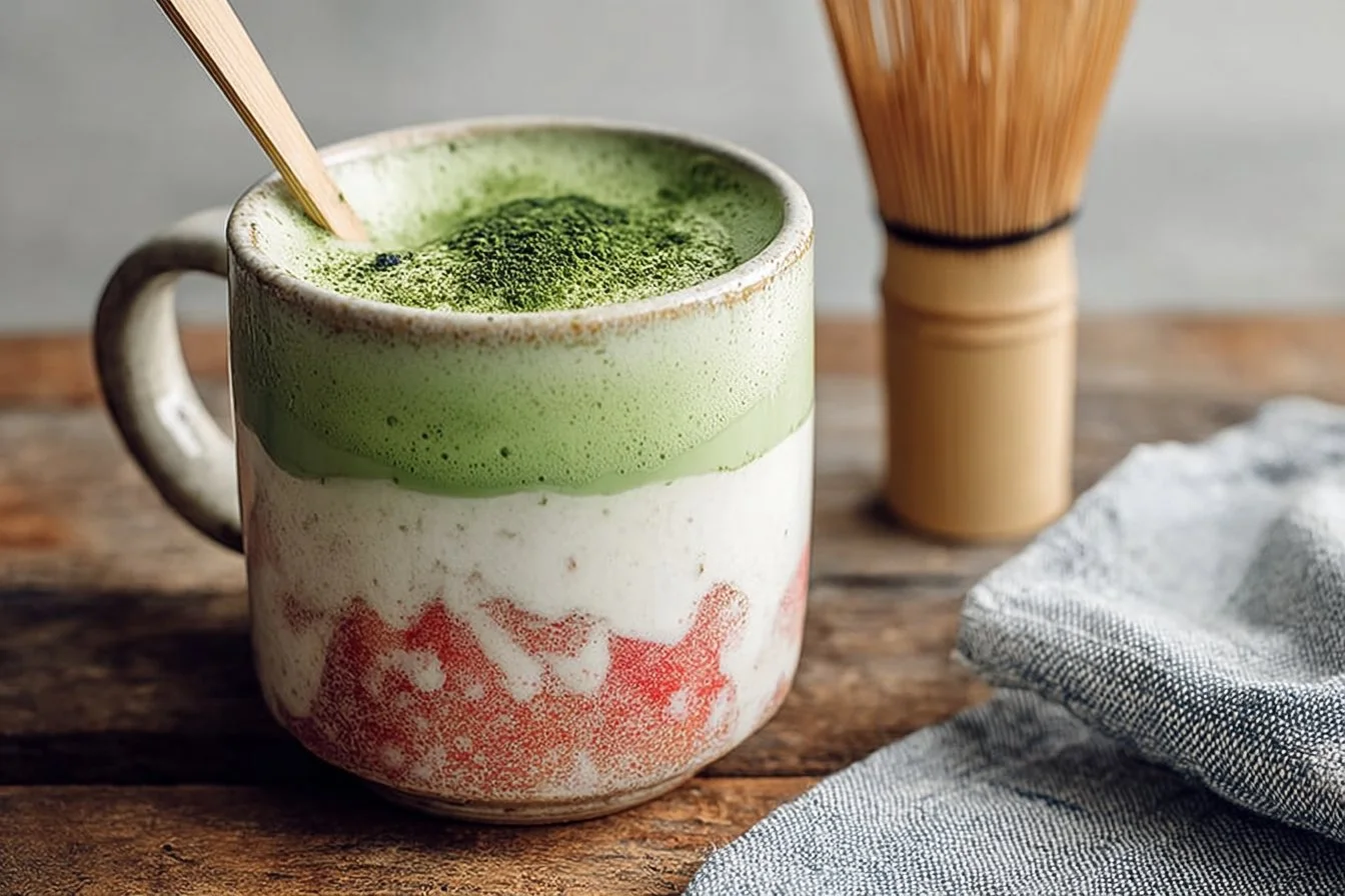 Vegan Strawberry Matcha Latte
