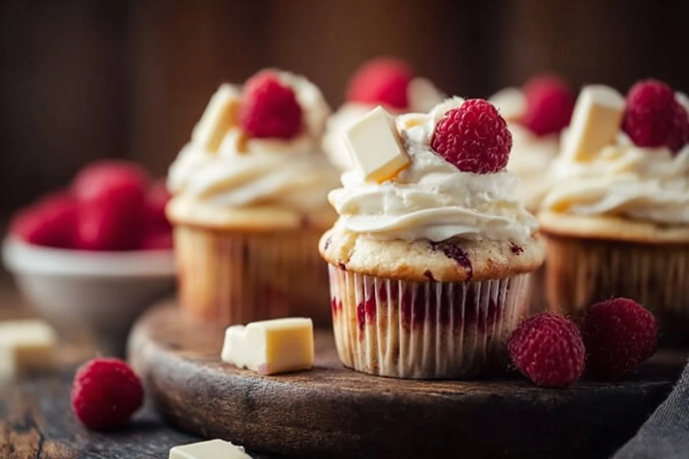 White Chocolate Raspberry Cupcakes