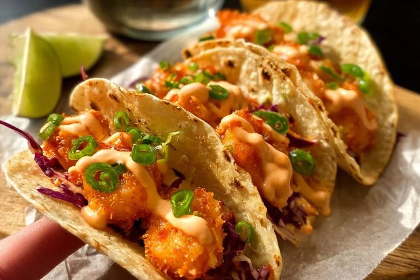 Air Fryer Bang Bang Shrimp Tacos