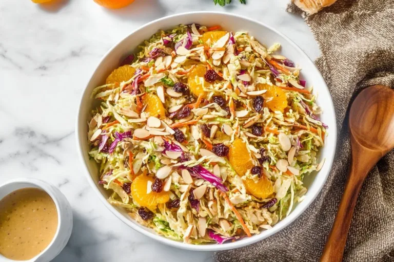 Asian Chicken Cranberry Salad with colorful veggies and dressing