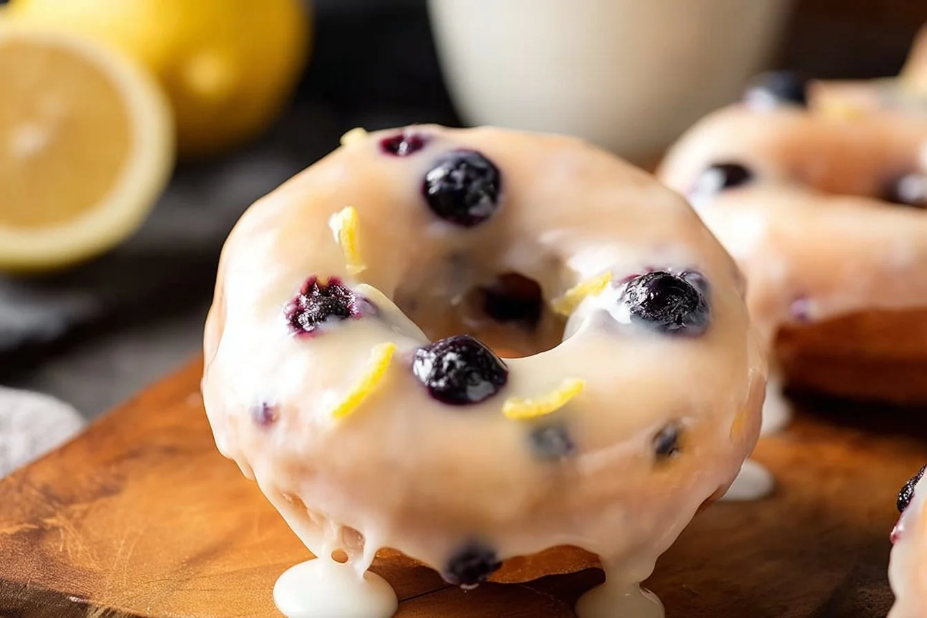 Baked Lemon Blueberry Donuts