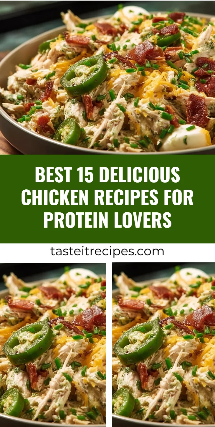 Delicious chicken recipes for protein lovers featuring 15 easy meals.