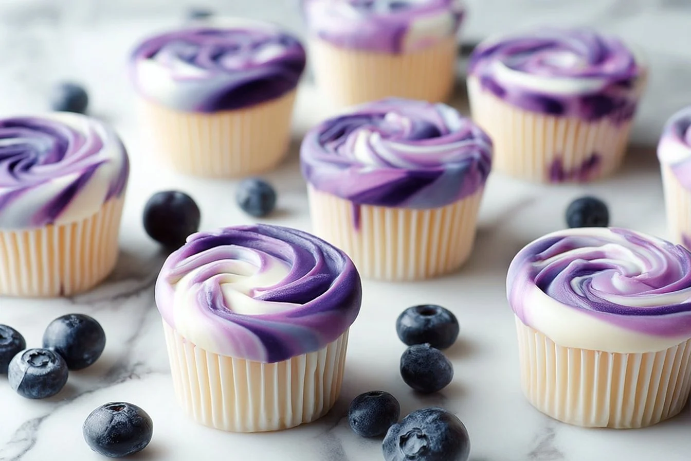 Blueberry swirl yogurt bites in a bowl, a healthy snack option.