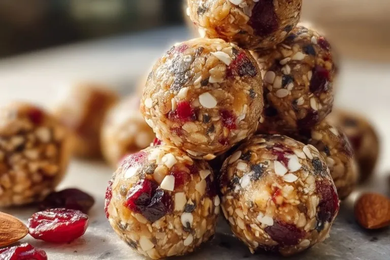 Cherry Cranberry Energy Bites packed with nutrients for a healthy snack