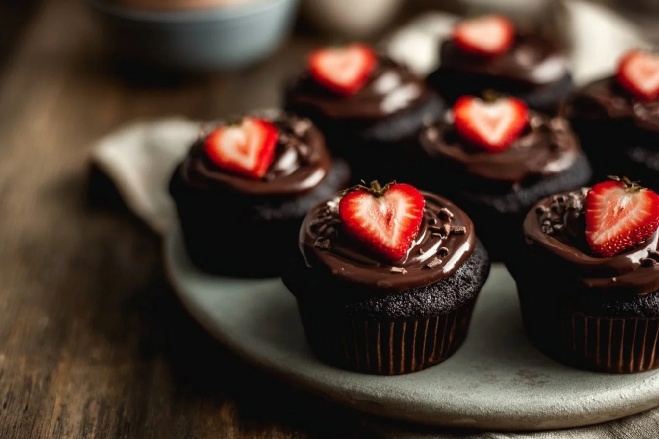 Chocolate Covered Strawberry Cupcakes