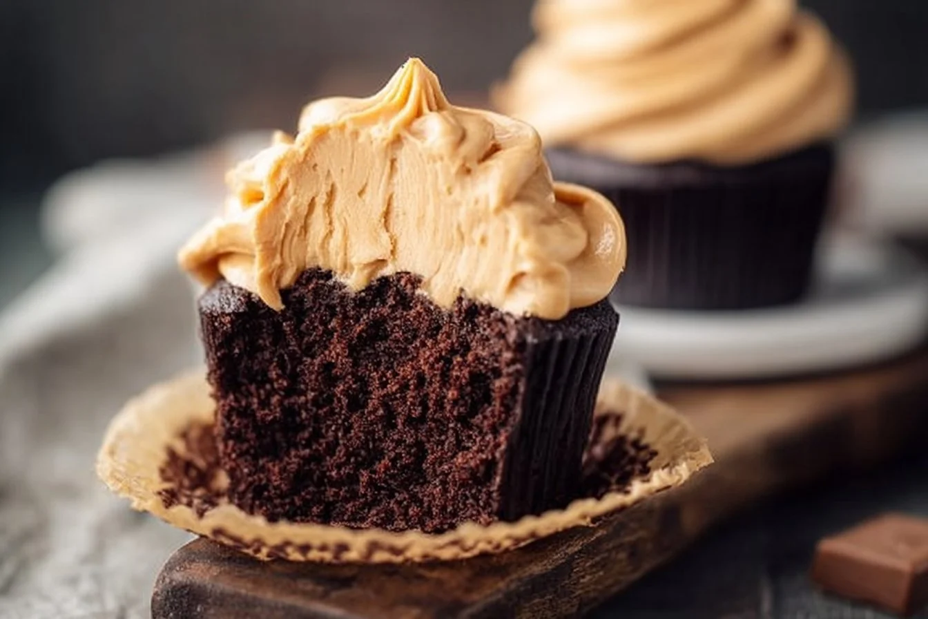 Chocolate Cupcakes with Peanut Butter Frosting