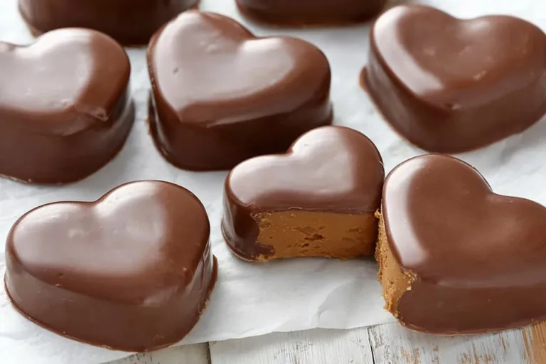 Chocolate Peanut Butter Valentine's Heart treat for a special celebration