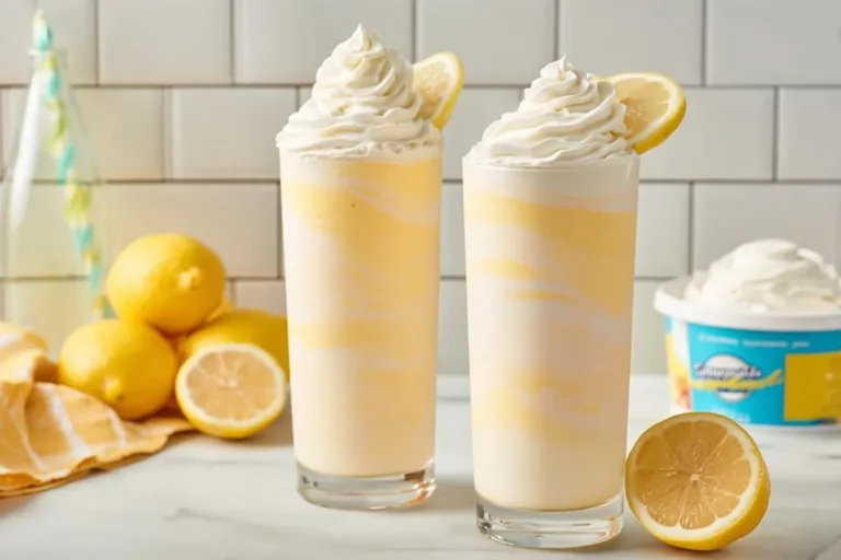 Delicious homemade Copycat Chick-fil-A Frosted Lemonade in a glass with a straw