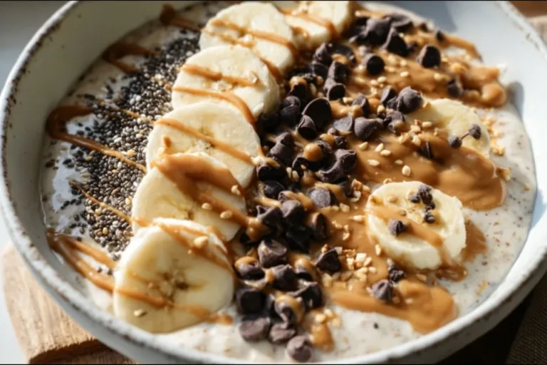 Cottage Cheese Protein Power Bowl topped with fresh fruits and nuts