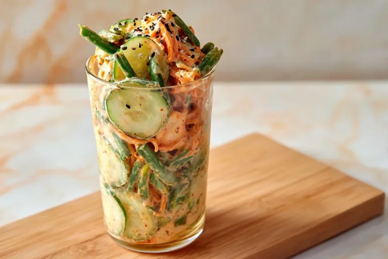 Creamy Asian cucumber salad bowl with fresh ingredients and vibrant colors